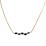 Collier d'occasion or 750 jaune maille forcat saphirs - vue 1