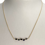 Collier d'occasion or 750 jaune maille forcat saphirs - vue 2