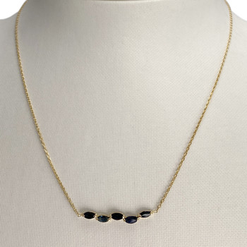 Collier d'occasion or 750 jaune maille forcat saphirs