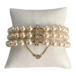 Bracelet d'occasion or 750 jaune perles de culture du japon diamants - vue 1