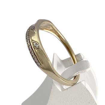 Second hand ring gold 375 2 tone diamonds