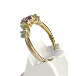 Bague d'occasion or 750 jaune topazes traitées péridots améthystes - vue 2