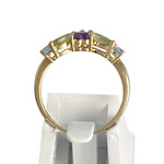 Bague d'occasion or 750 jaune topazes traitées péridots améthystes - vue 3