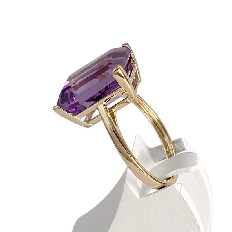 Bague d'occasion or 750 jaune amethyste - vue 2