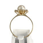 Bague d'occasion  or 750 2 tons perle de culture diamants - vue 3