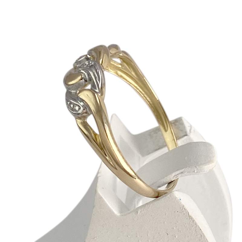 Pre-owned two-tone 750 gold ring - view 2
