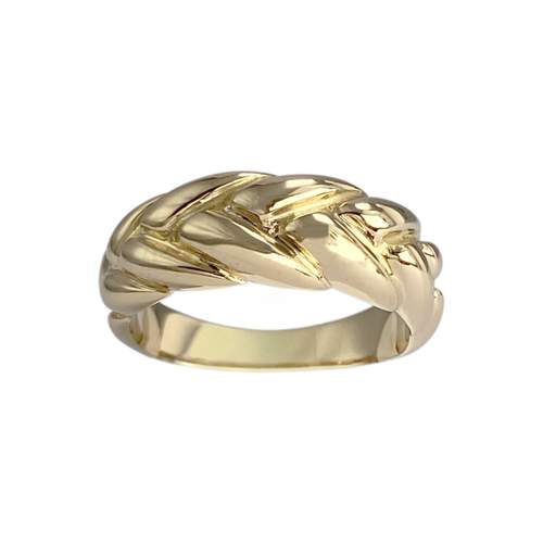 Bague d'occasion or 750 jaune tressée