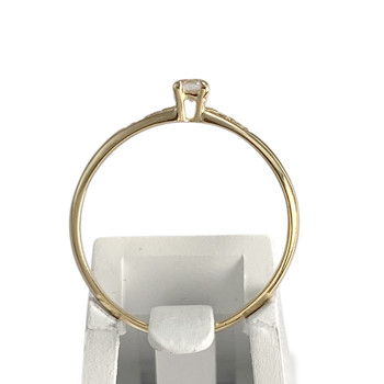 Tweedehands gouden ring 750 gele diamanten