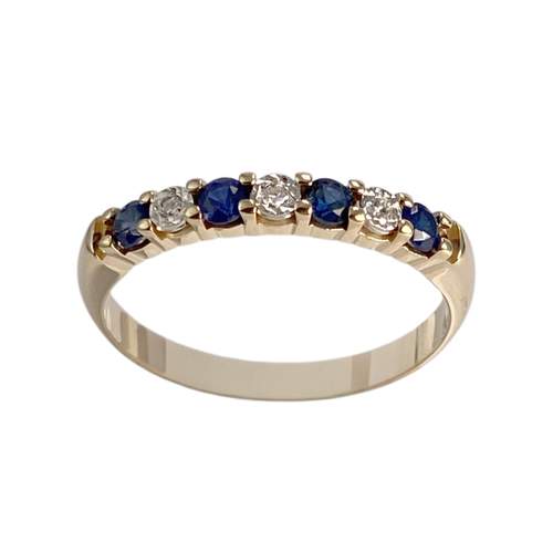 Bague d'occasion or 750 2 tons  diamants saphirs