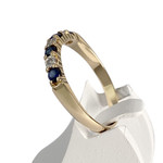 Bague d'occasion or 750 2 tons  diamants saphirs - vue 2