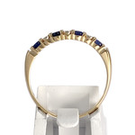 Bague d'occasion or 750 2 tons  diamants saphirs - vue 3