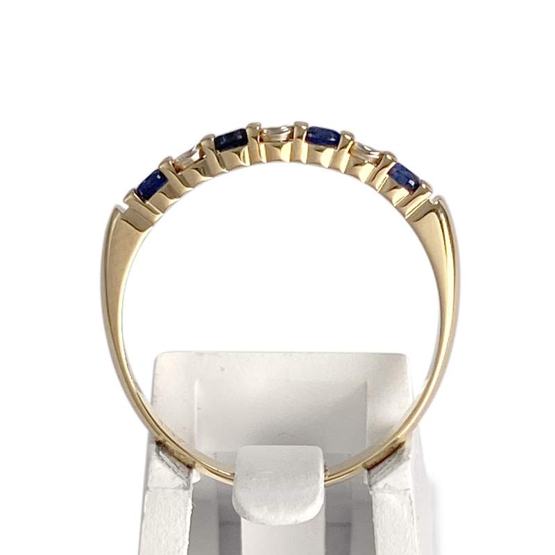 Bague d'occasion or 750 2 tons  diamants saphirs - vue 3