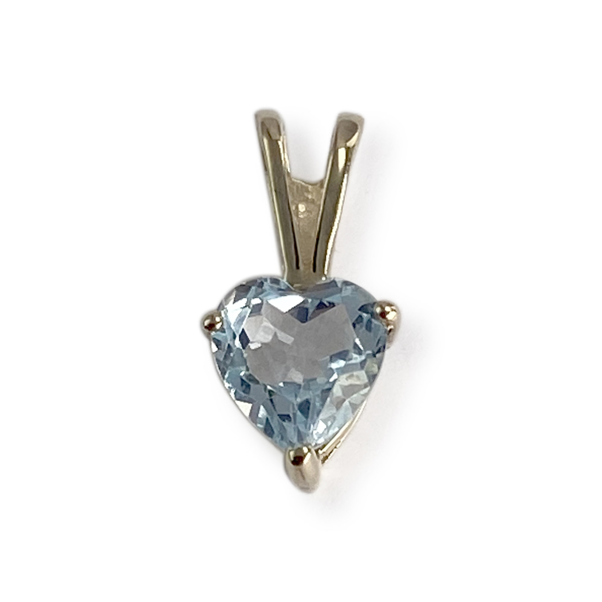Pendentif coeur d'occasion or 375 jaune topaze bleue traitée