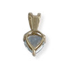 Pendentif coeur d'occasion or 375 jaune topaze bleue traitée - vue V3