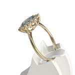 Bague d'occasion or 375 jaune zirconias topaze bleue traitée - vue 2