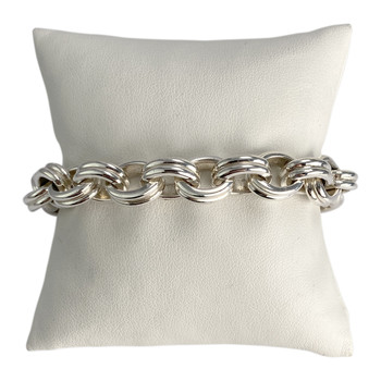 Bracelet d'occasion argent gris maille fantaisie