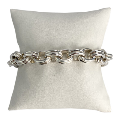 Bracelet d'occasion argent gris maille fantaisie - vue 1