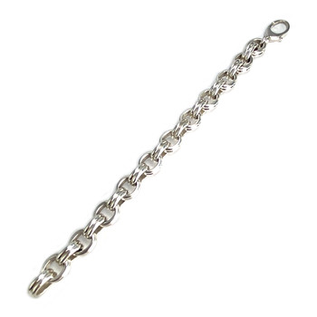 Bracelet d'occasion argent gris maille fantaisie