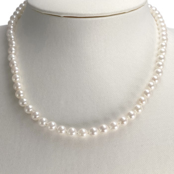 Collier d'occasion or 750 jaune perles AKOYA