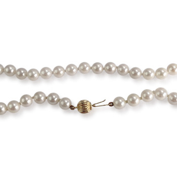 Collier d'occasion or 750 jaune perles AKOYA