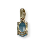 Pendentif d'occasion or 375 jaune topaze bleue traitée zirconia - vue 3