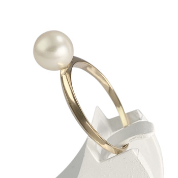 Tweedehands ring in 375 geelgoud met gekweekte parel