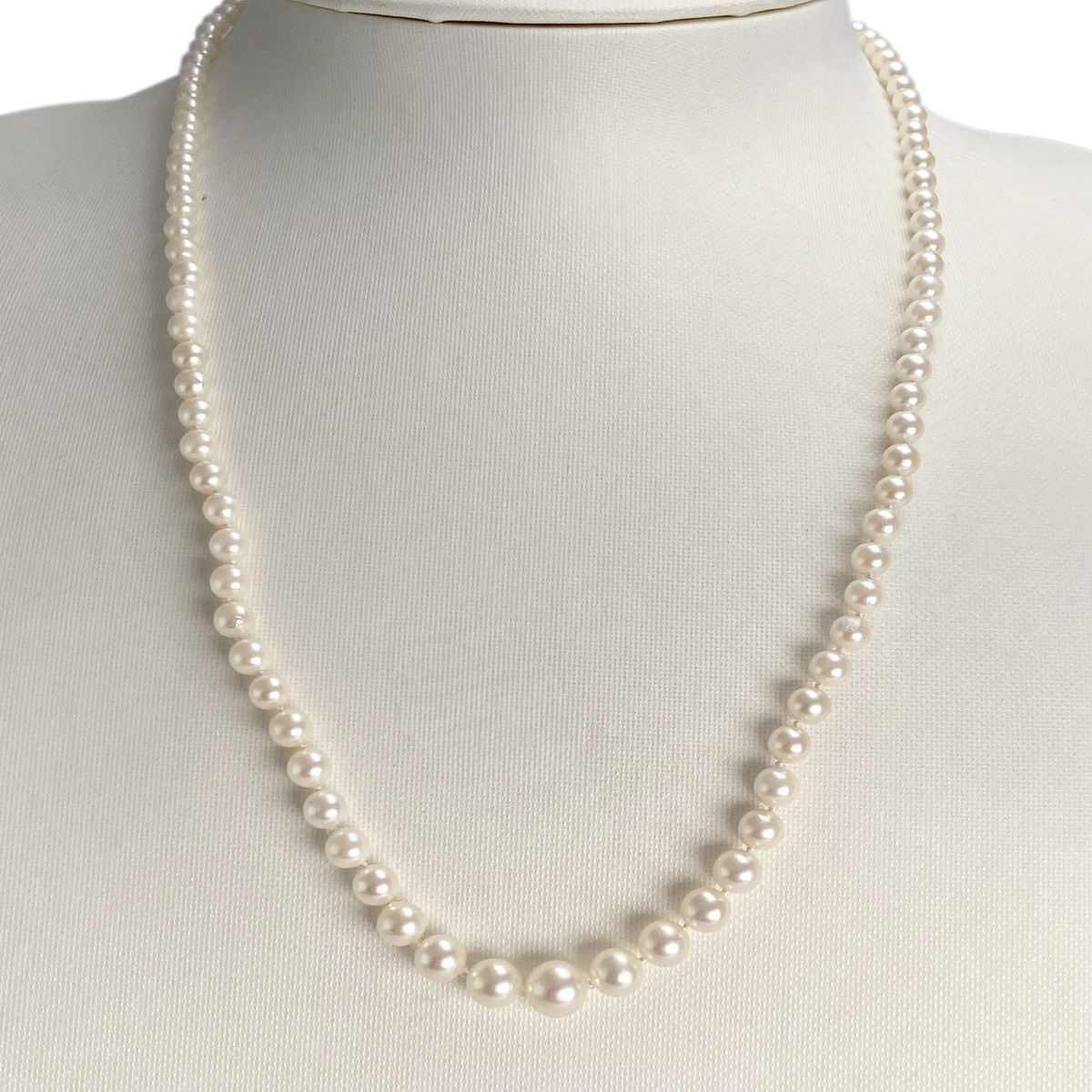 Collier d'occasion or 750 jaune maille perles perle de culture - vue 2