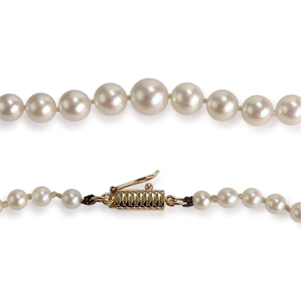 Collier d'occasion or 750 jaune maille perles perle de culture - vue 3