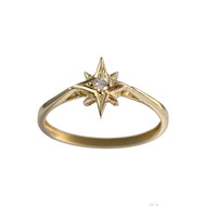 Bague d'occasion or 750 jaune étoile diamant synthétique