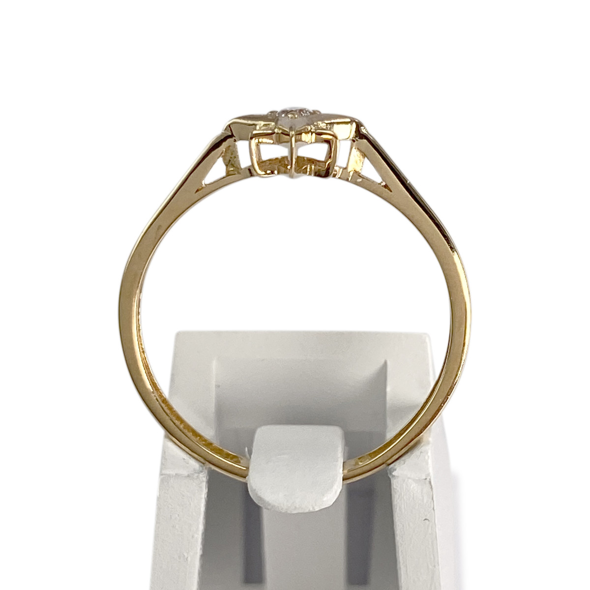Bague d'occasion or 750 jaune étoile diamant synthétique - vue 3