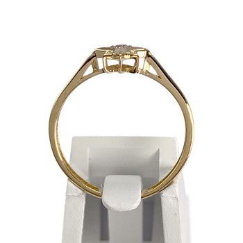 Bague d'occasion or 750 jaune étoile diamant synthétique