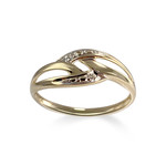 Bague d'occasion  or 750 2 tons diamants - vue 1