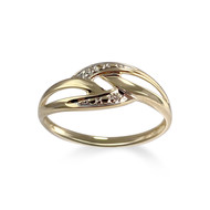 Bague d'occasion  or 750 2 tons diamants