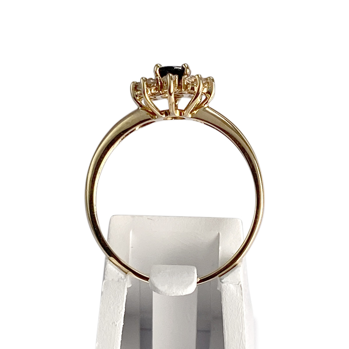 Bague d'occasion or 750 jaune saphir diamants - vue 3