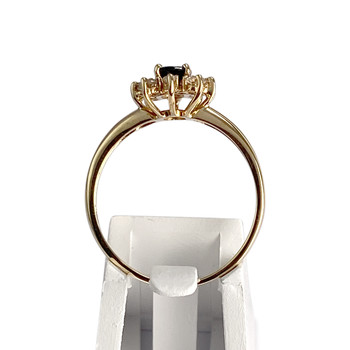 Second-hand gold 750 yellow sapphire diamond ring