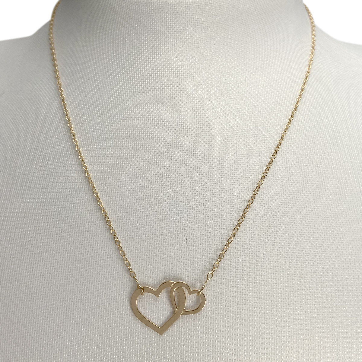 Collier d'occasion or 750 jaune coeur maille forcat - vue 2