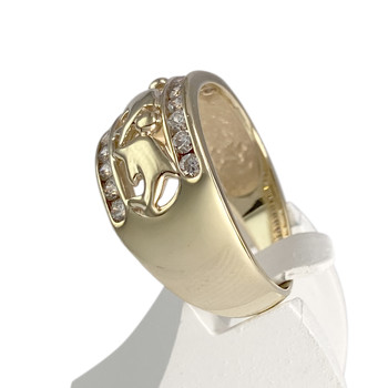 Bague d'occasion or 375 jaune dauphins zirconias