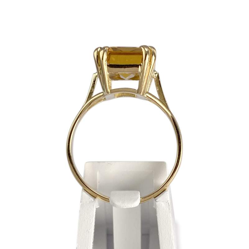 Second hand ring gold 750 yellow synthetic corundum - view 3