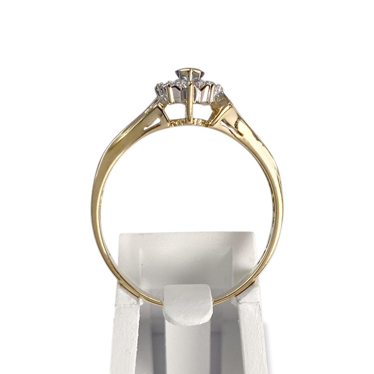 Bague d'occasion or 750 2 tons saphirs diamants - vue 3