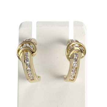 demi créoles or 750 jaune oxydes de zirconium