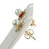 Boucles d'oreilles d'occasion or 750 jaune perle de culture - vue V2