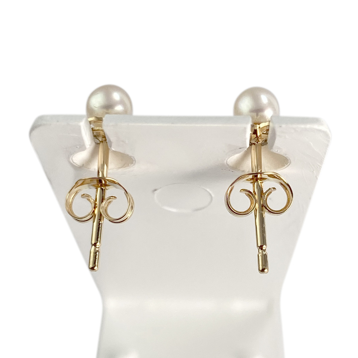 Boucles d'oreilles d'occasion or 750 jaune perle de culture - vue 3