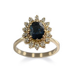 Bague d'occasion or 750 2 tons saphir diamants - vue 1