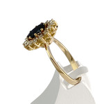 Bague d'occasion or 750 2 tons saphir diamants - vue 2