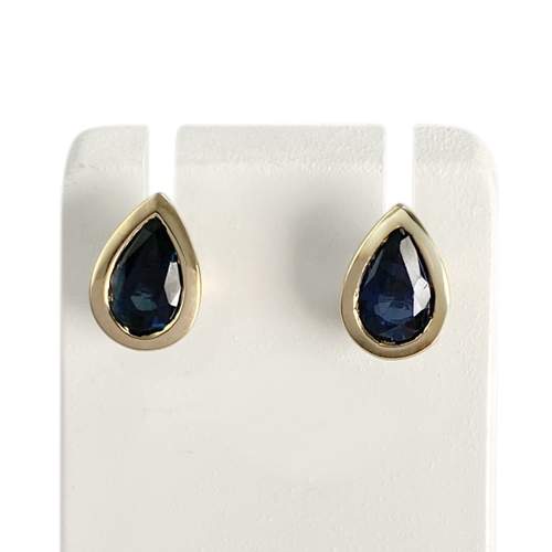 Boucles d'oreilles d'occasion or 750 jaune saphirs