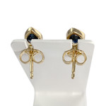 Boucles d'oreilles d'occasion or 750 jaune saphirs - vue 3
