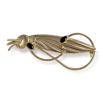 Broche d'occasion or 750 jaune saphirs