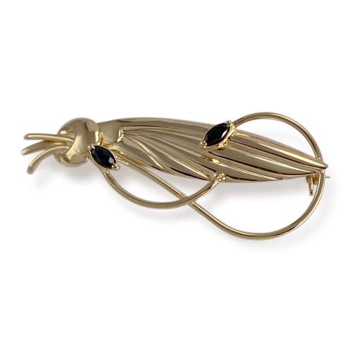 Broche d'occasion or 750 jaune saphirs