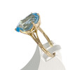 Bague d'occasion or 750 jaune topaze traitée Swiss blue - vue V2