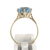 Bague d'occasion or 750 jaune topaze traitée Swiss blue - vue V3